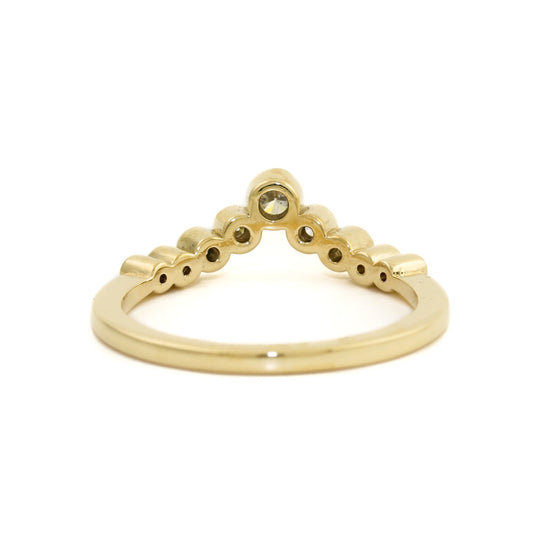 14K Gold Diamond Bezel Tiara Band - Kingdom Jewelry