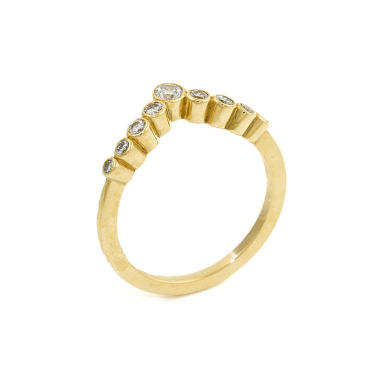 14K Gold Diamond Bezel Tiara Band - Kingdom Jewelry