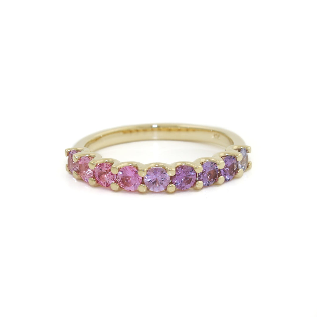 14K Gold Graduated Pink Sapphire Band - Kingdom Jewelry