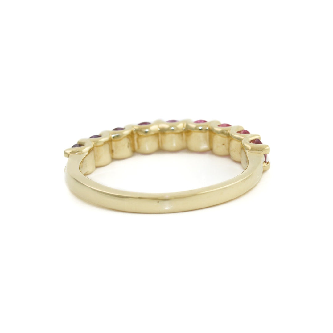 14K Gold Graduated Pink Sapphire Band - Kingdom Jewelry