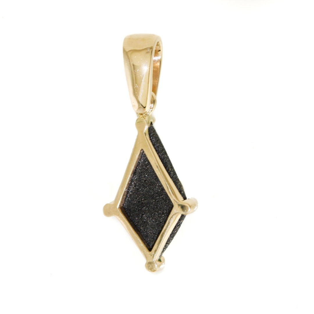 14K Gold Kite-Shaped Royston Turquoise Pendant - Kingdom Jewelry