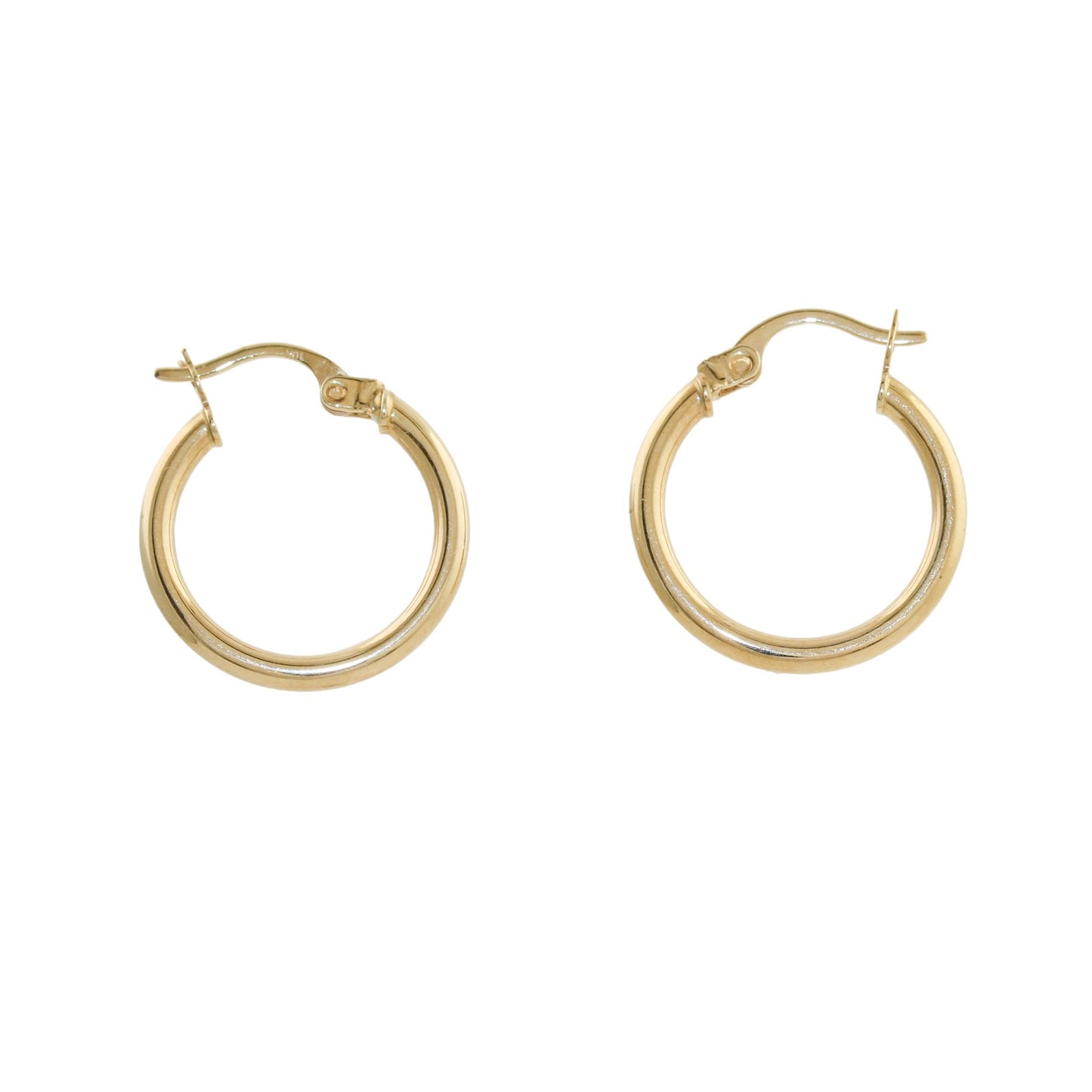14k Gold Large Tube Hoop Earrings - Kingdom Jewelry