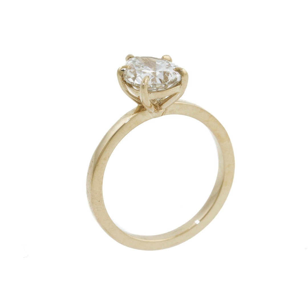 14K Gold Pear-Cut Diamond Solitaire Ring - Kingdom Jewelry