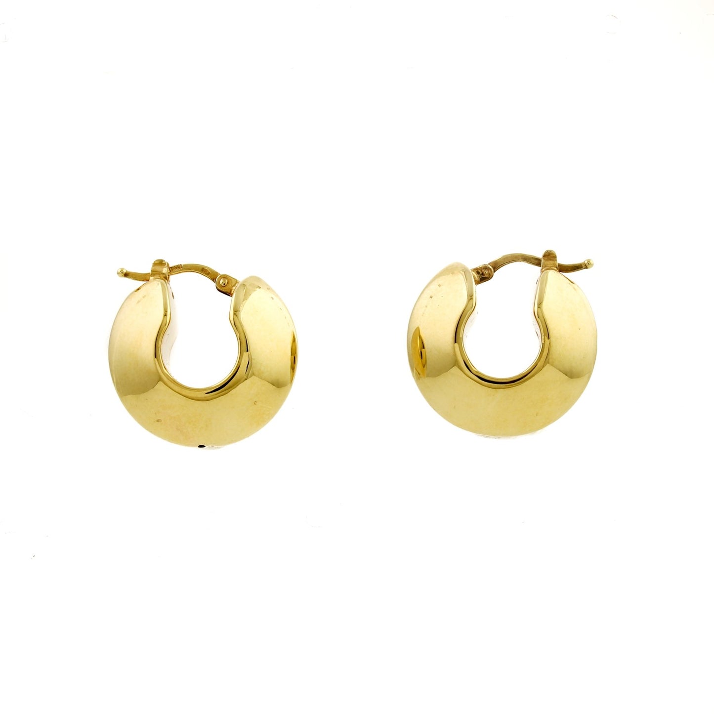 14K Gold Puff Hoop Earrings - Kingdom Jewelry