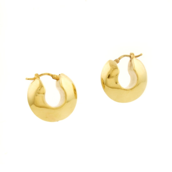 14K Gold Puff Hoop Earrings - Kingdom Jewelry