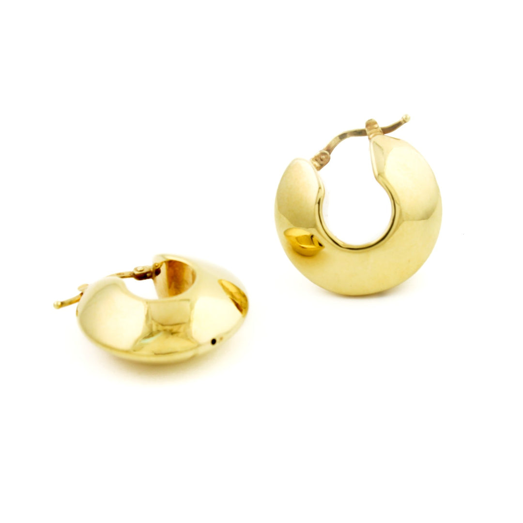 14K Gold Puff Hoop Earrings - Kingdom Jewelry