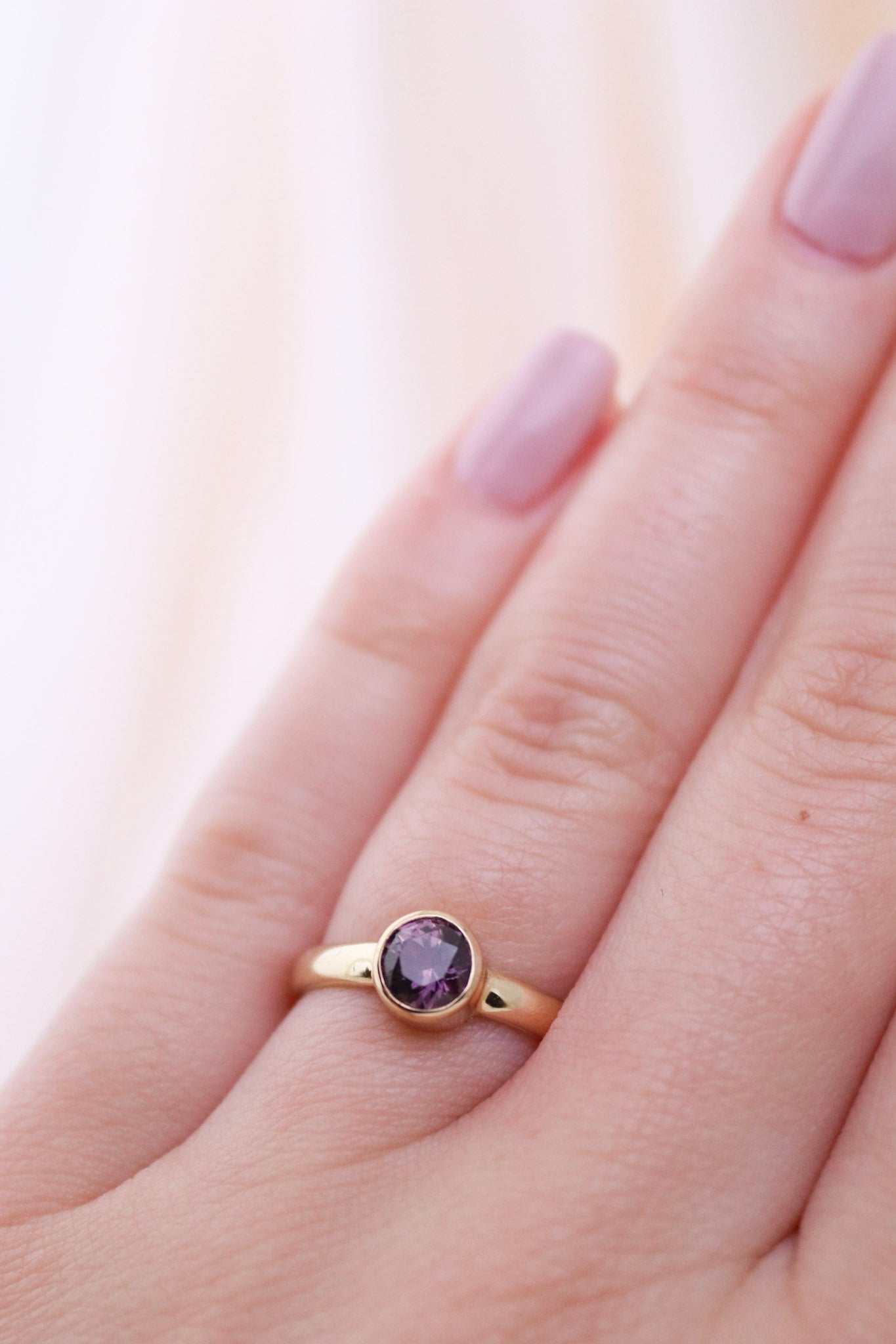 14K Gold Purple Sapphire Ring - Kingdom Jewelry
