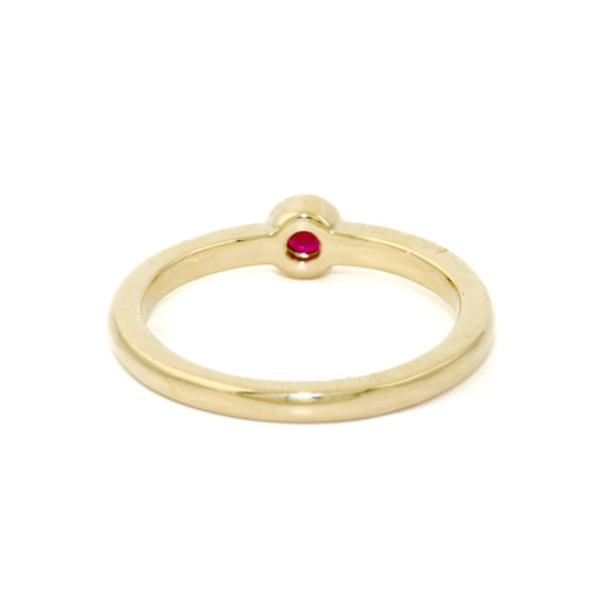 14K Gold Red Ruby Stacking Ring - Kingdom Jewelry