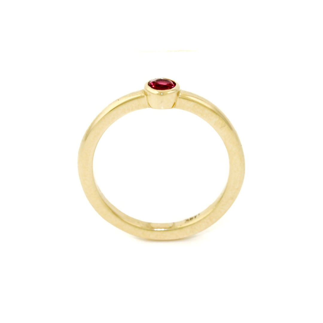 14K Gold Red Ruby Stacking Ring - Kingdom Jewelry