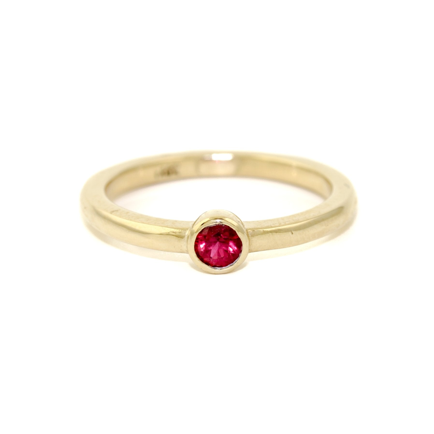 Red Ring 14K Gold Red Ruby Stacking Ring – Kingdom Jewelry
