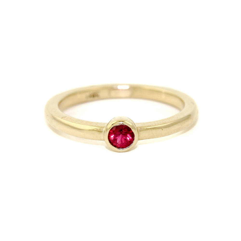 14K Gold Red Ruby Stacking Ring - Kingdom Jewelry