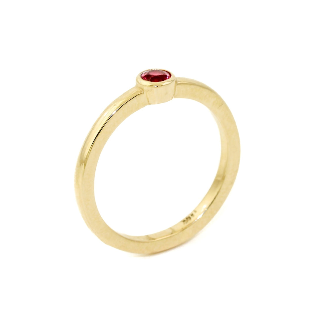 14K Gold Red Ruby Stacking Ring - Kingdom Jewelry