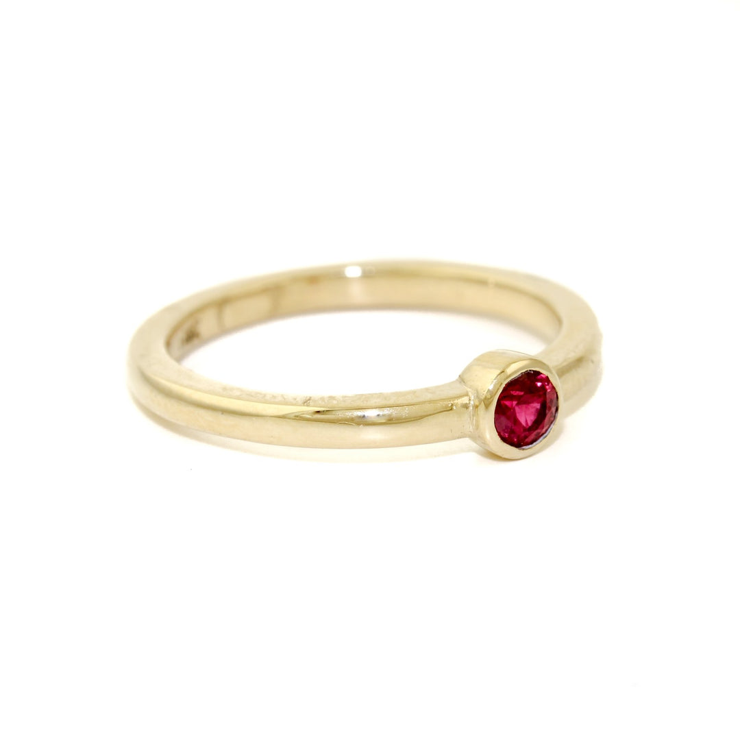 14K Gold Red Ruby Stacking Ring - Kingdom Jewelry