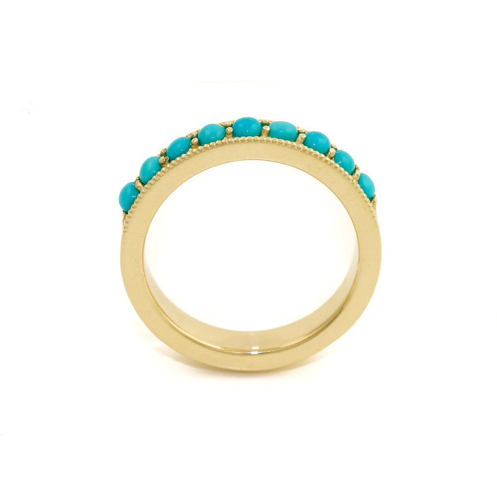 
                      
                        14K Gold Sleeping Beauty Turquoise Channel Band - Kingdom Jewelry
                      
                    