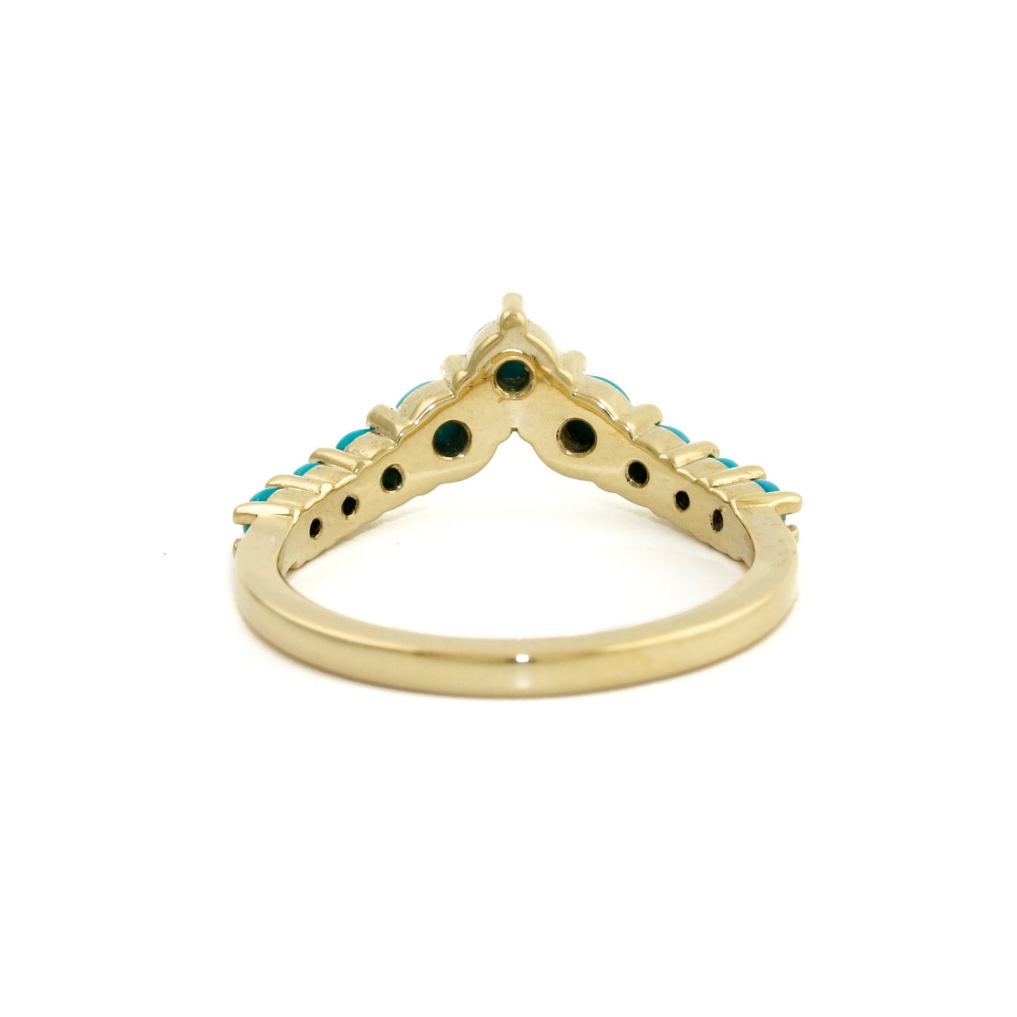 14K Gold Sleeping Beauty Turquoise Tiara Band - Kingdom Jewelry