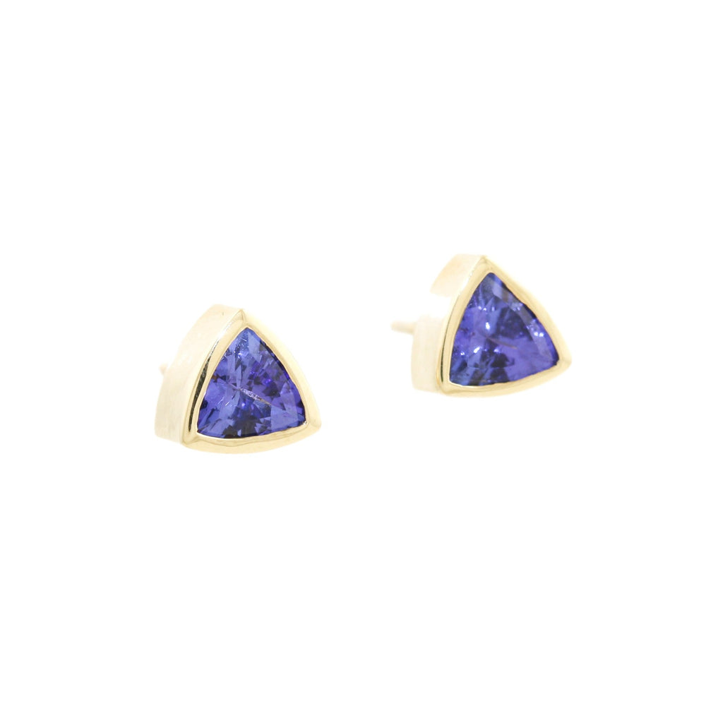 
                      
                        14K Gold Tanzanite Trillion Studs - Kingdom Jewelry
                      
                    