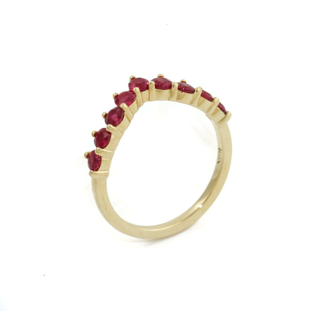 14K Gold Tiara Ruby Ring - Kingdom Jewelry