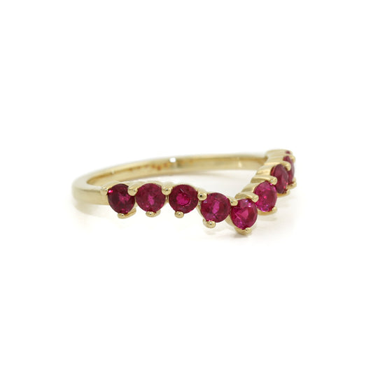 14K Gold Tiara Ruby Ring - Kingdom Jewelry
