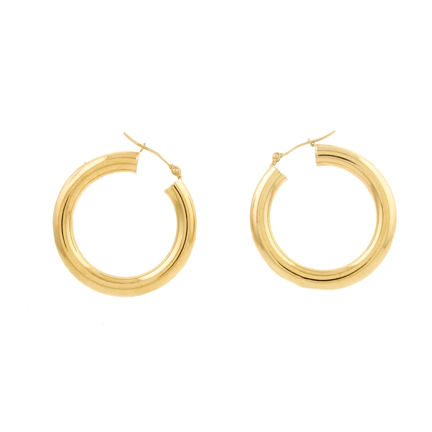 14k Gold Tube Hoop Earrings - Kingdom Jewelry