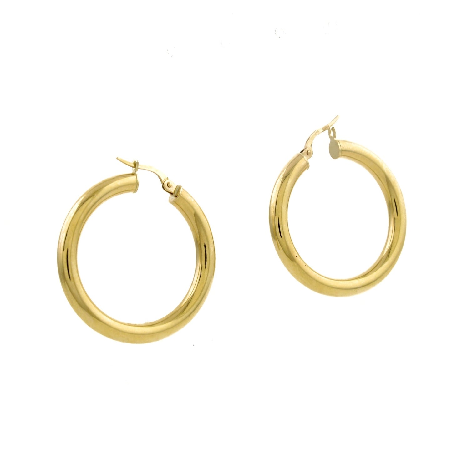 14k Gold Tube Hoop Earrings - Kingdom Jewelry