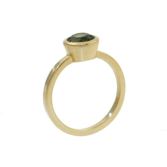 14k Gold x Madagascan Sapphire Bezel-Set Engagement - Kingdom Jewelry