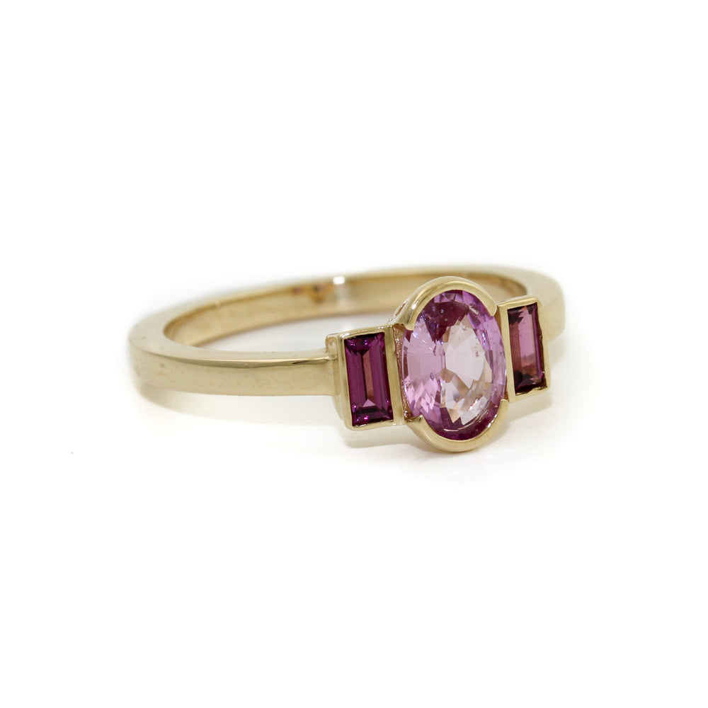 14k Gold x Pink Sapphire & Grape Garnet Engagement - Kingdom Jewelry