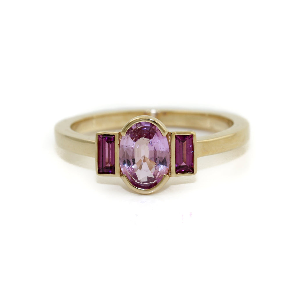 14k Gold x Pink Sapphire & Grape Garnet Engagement - Kingdom Jewelry