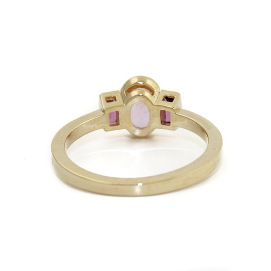 14k Gold x Pink Sapphire & Grape Garnet Engagement - Kingdom Jewelry