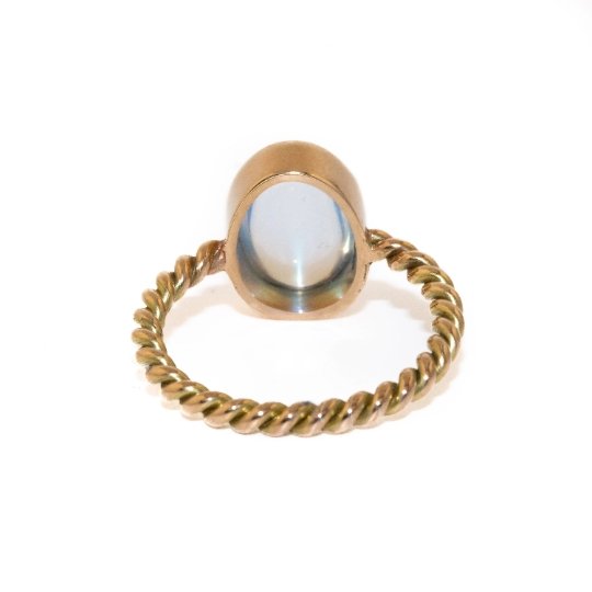 14K Gold x Rainbow Moon Stone Ring - Kingdom Jewelry