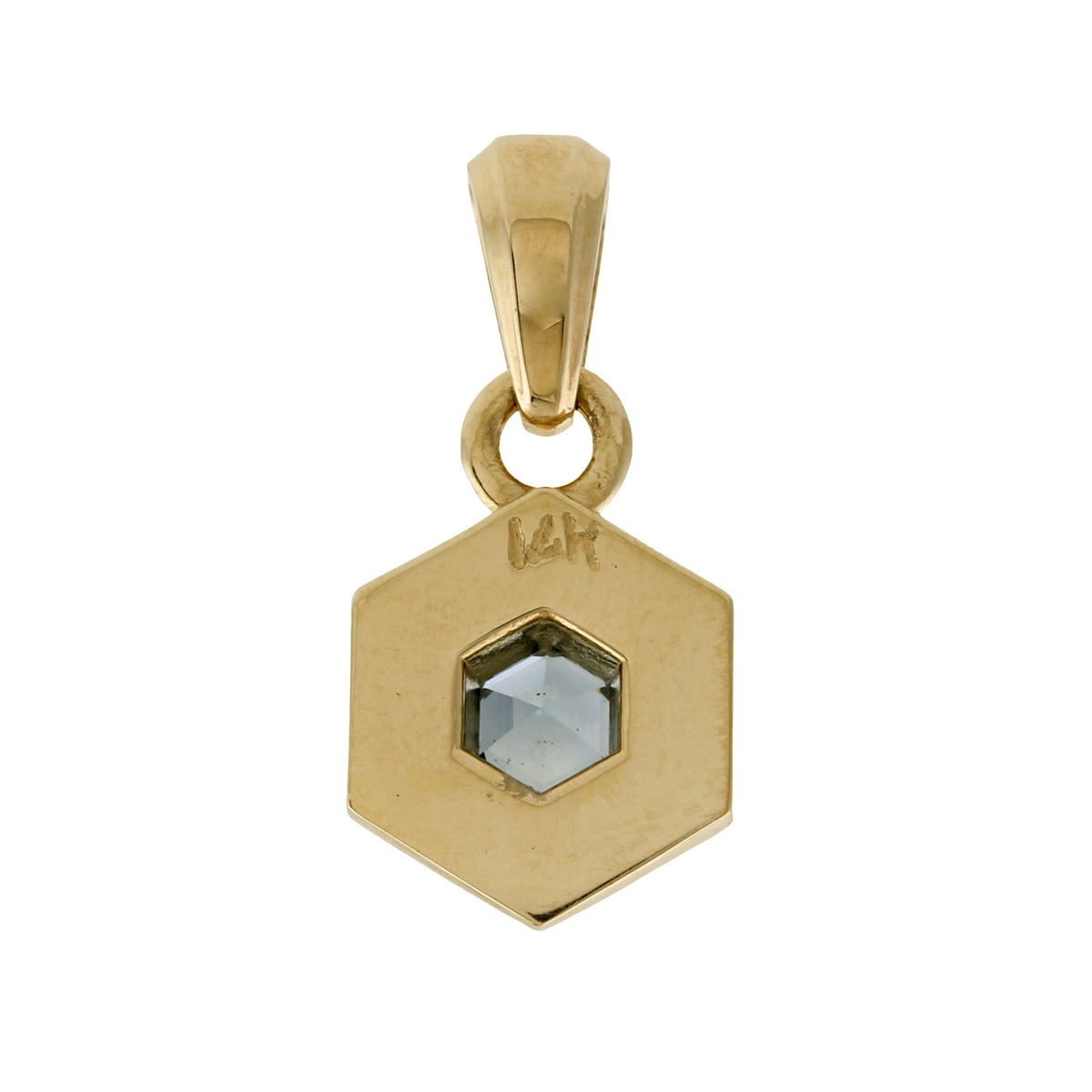 14k Hexagon Sapphire Pendant - Kingdom Jewelry