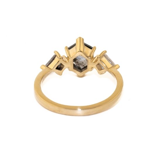 
                      
                        14K Hexagonal Salt & Pepper Diamond Ring - Kingdom Jewelry
                      
                    