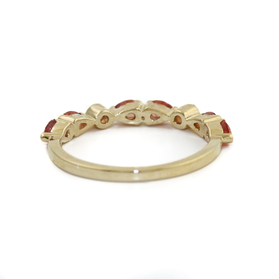 14k Padparadscha Peach Sapphire Band - Kingdom Jewelry