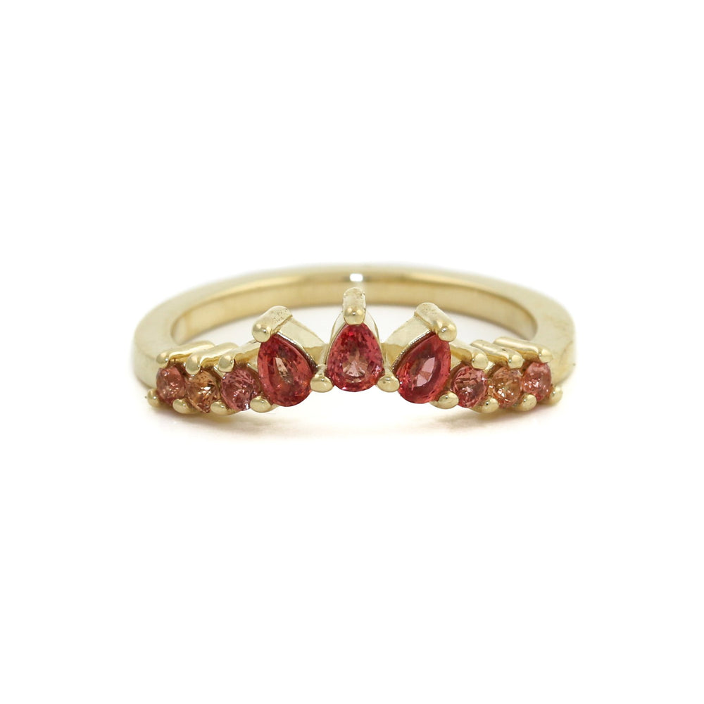 14K Padparadscha Tiara Band - Kingdom Jewelry