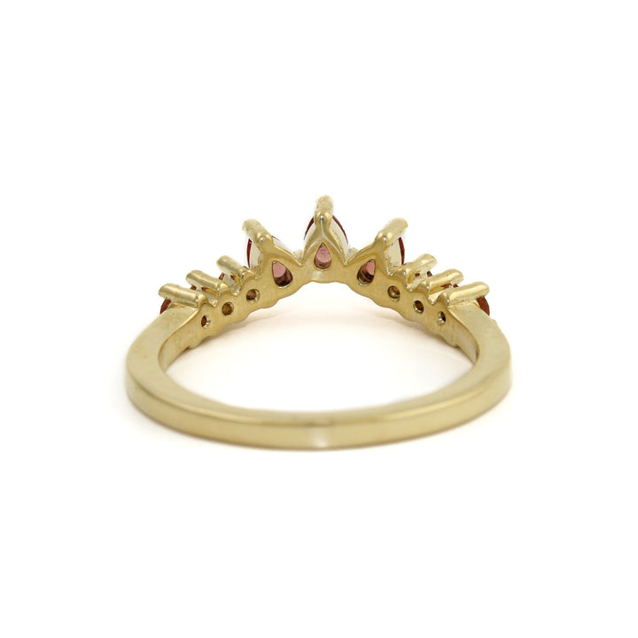14K Padparadscha Tiara Band - Kingdom Jewelry