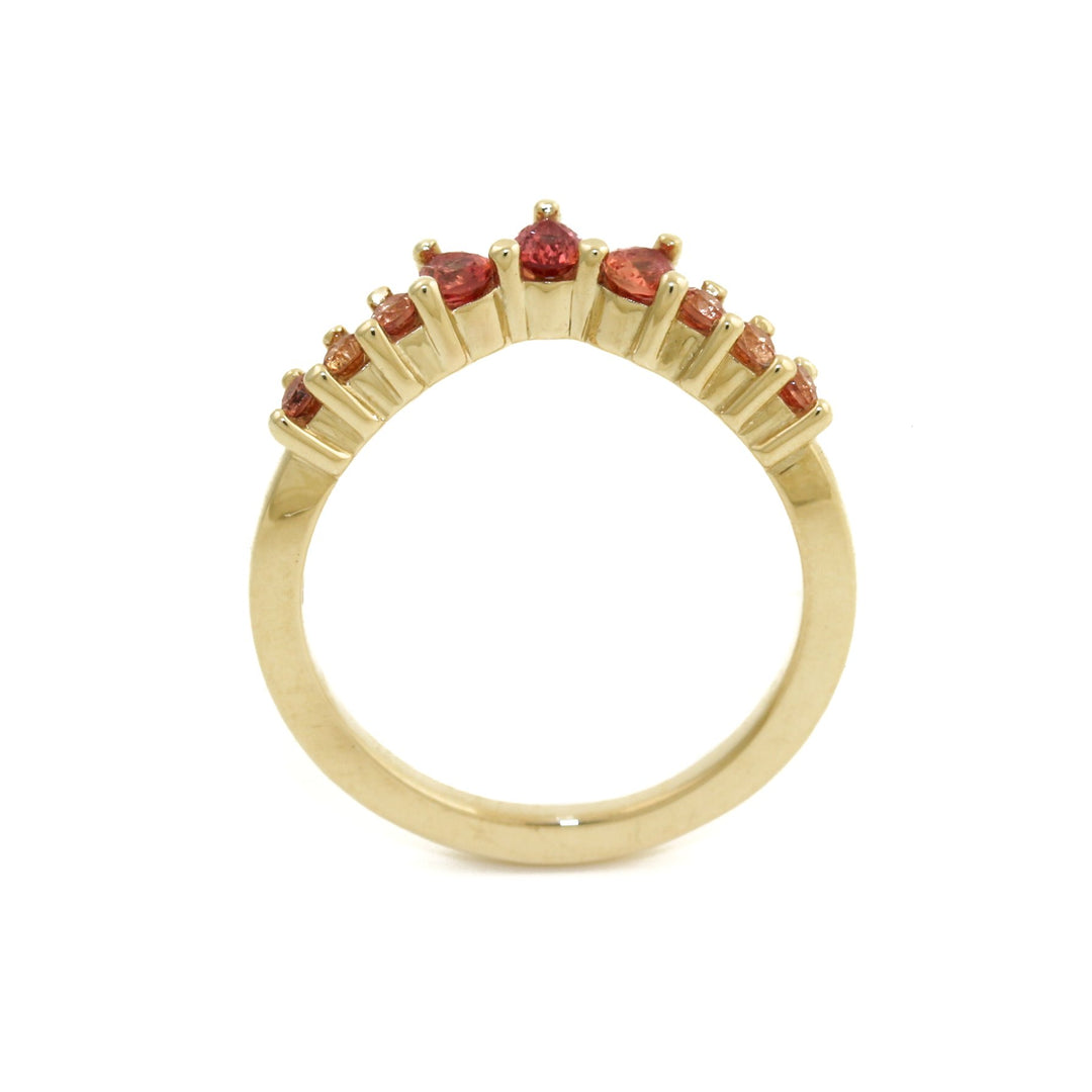 14K Padparadscha Tiara Band - Kingdom Jewelry