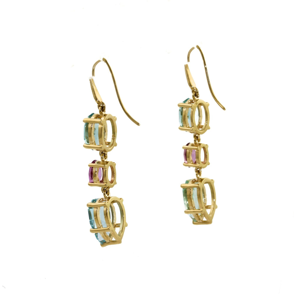 
                      
                        14k Pink Sapphire x Aquamarine Drop Earrings - Kingdom Jewelry
                      
                    