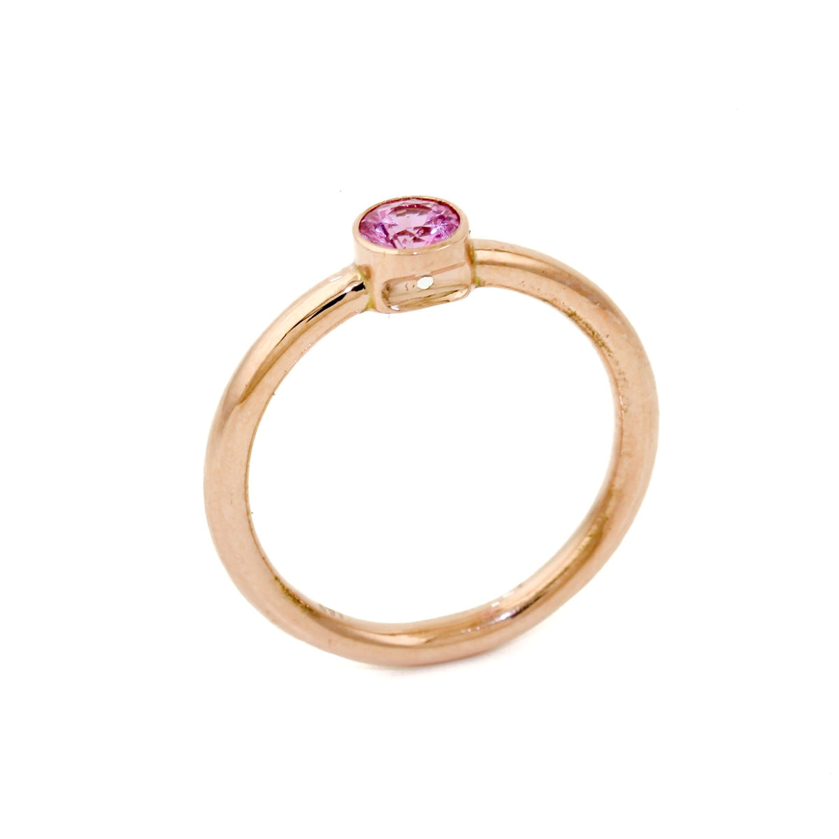 14K Rose Gold Pink Sapphire Ring - Kingdom Jewelry