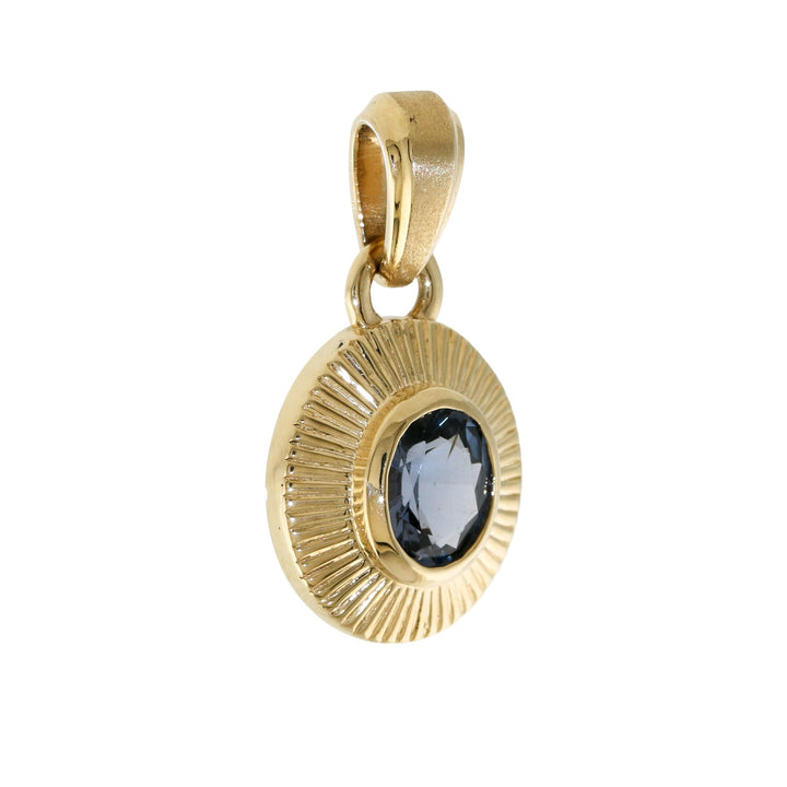 14k Round Gold Sunburst Pendant x Spinel - Kingdom Jewelry