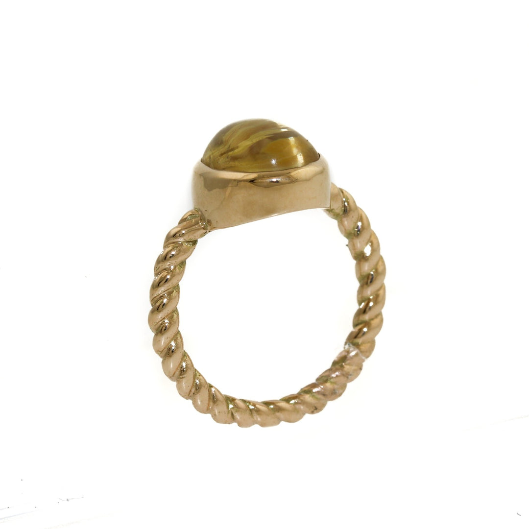 14k Rutilated Quartz Rope Ring - Kingdom Jewelry