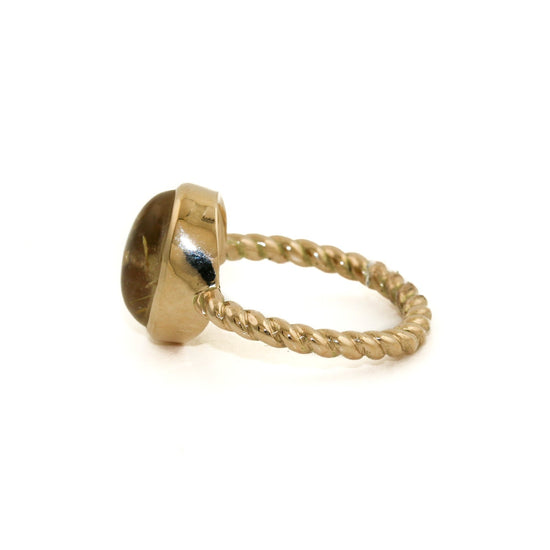 14k Rutilated Quartz Rope Ring - Kingdom Jewelry
