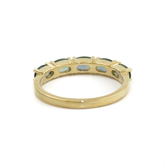14K Teal Oval Sapphire Band - Kingdom Jewelry