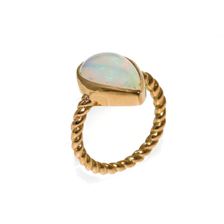 14k Teardrop Welo Opal Ring - Kingdom Jewelry