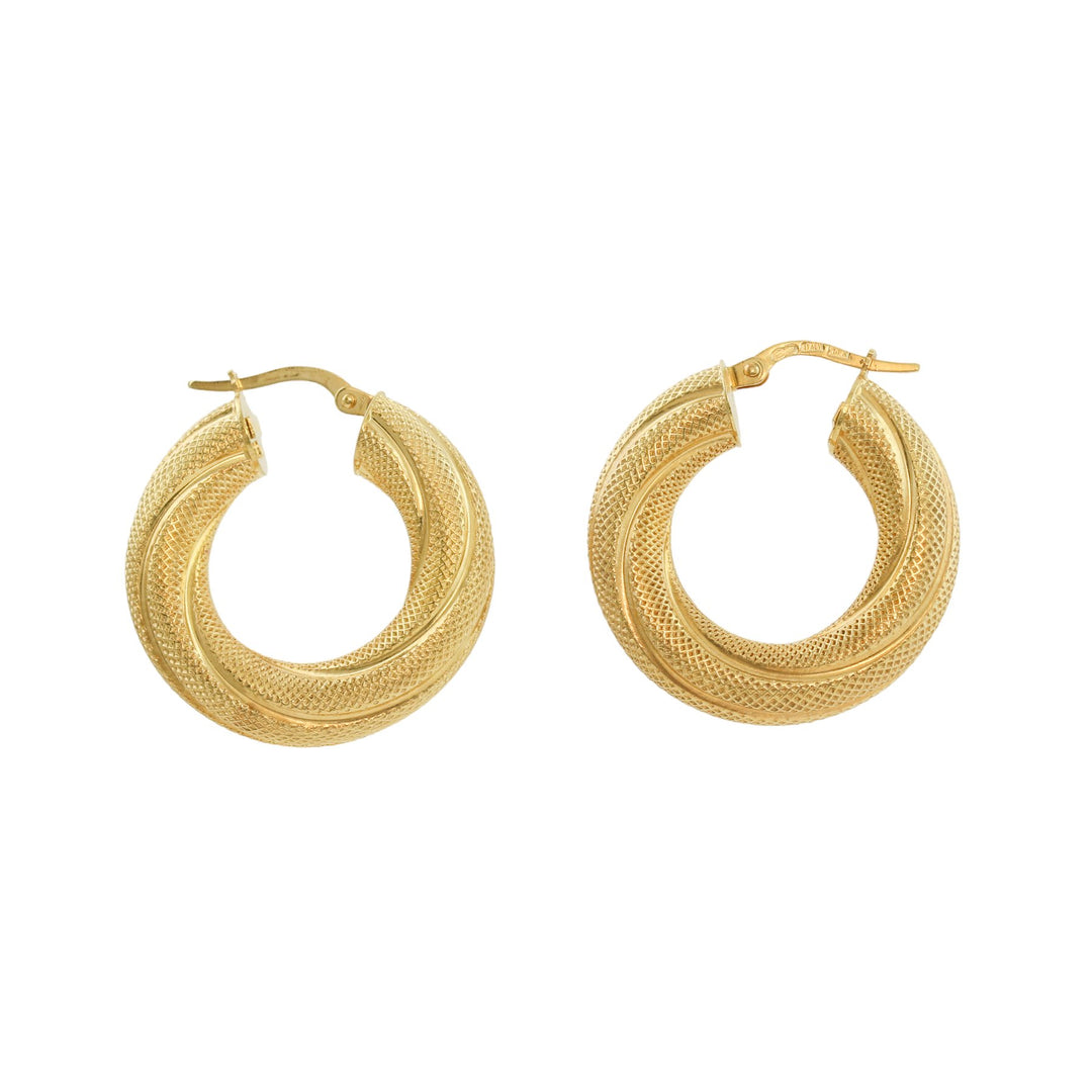 14k Twisted Cleopatra Hoops Lrg - Kingdom Jewelry