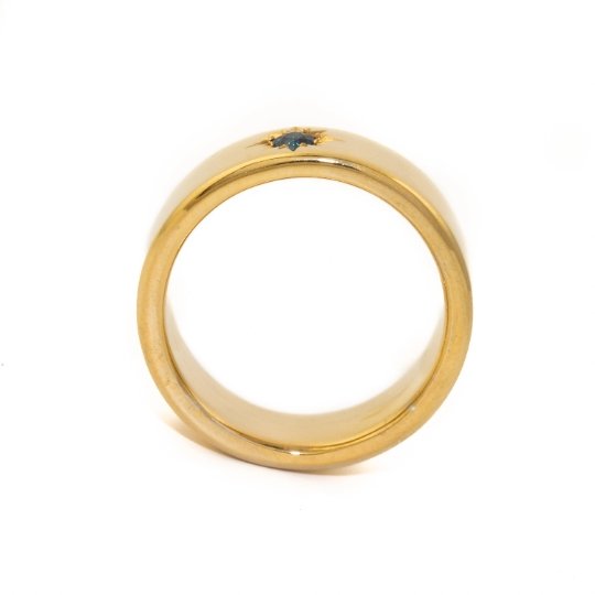 14k Victorian-Style Gold x Rose-Cut Sapphire Band - Kingdom Jewelry