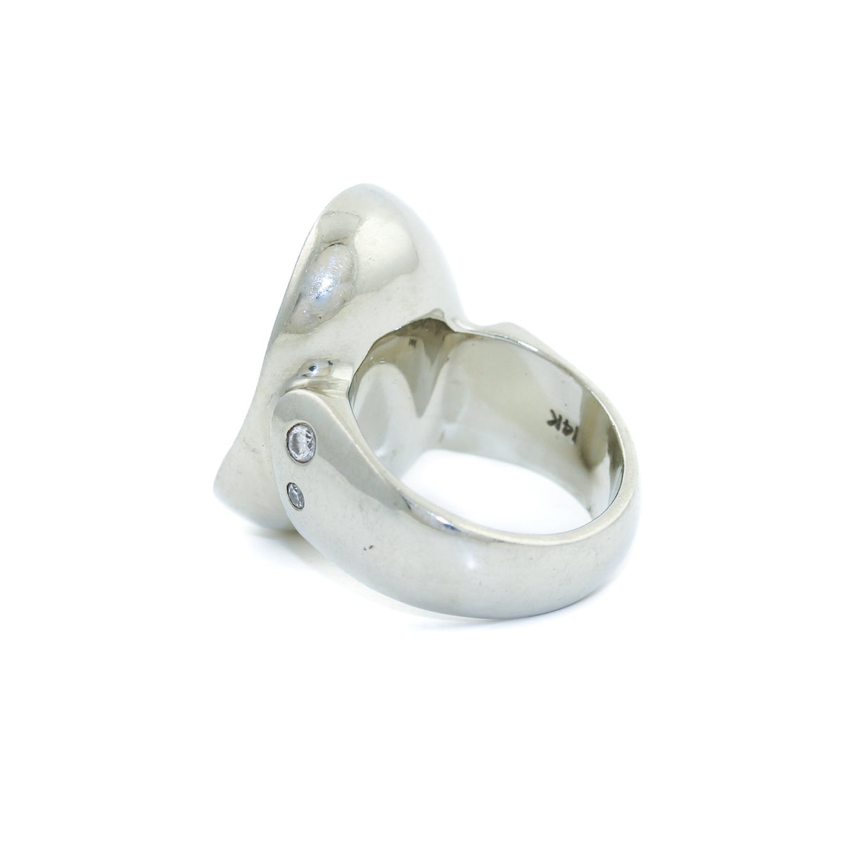 14K White Gold Boulder Opal x Diamond Ring - Kingdom Jewelry