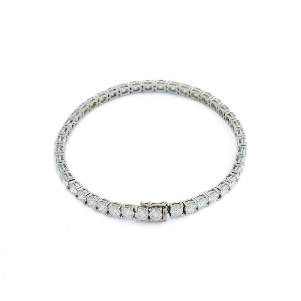 14K White Gold Lab Diamond Tennis Bracelet - Kingdom Jewelry