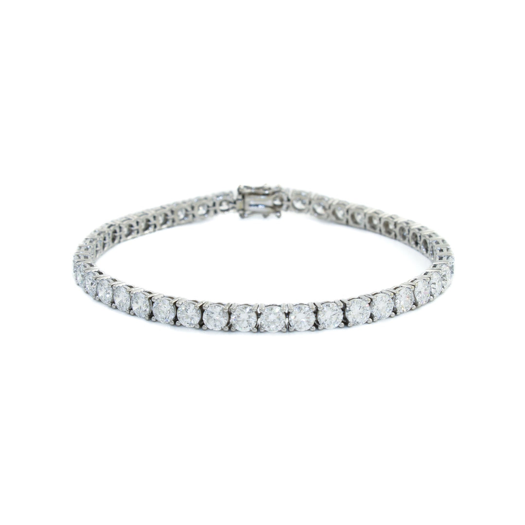 14K White Gold Lab Diamond Tennis Bracelet - Kingdom Jewelry