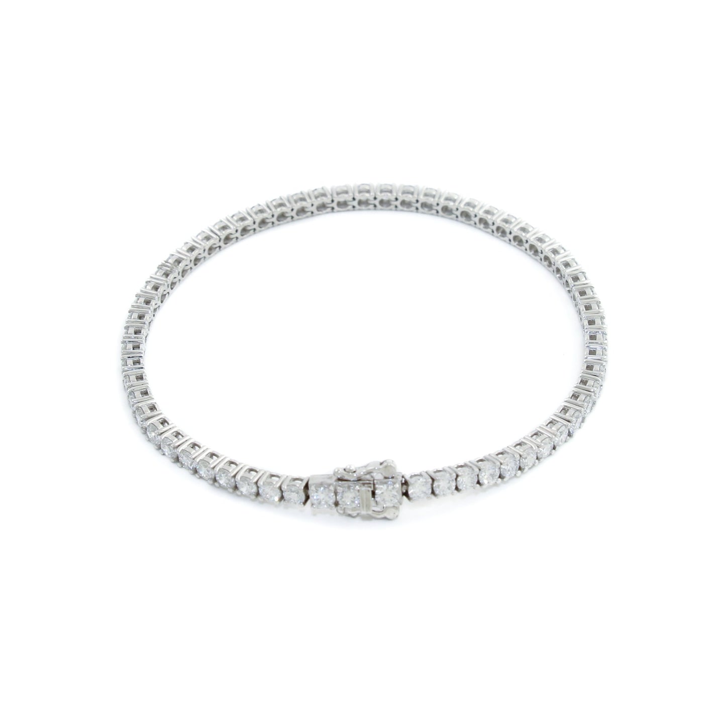 14K White Gold Lab Tennis Bracelet 2mm - Kingdom Jewelry