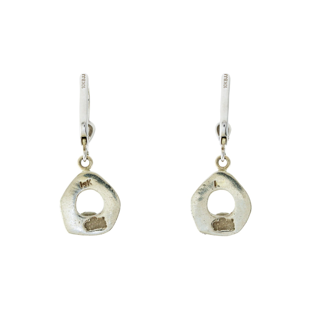 14k White Gold x Diamond Dangle Earrings - Kingdom Jewelry