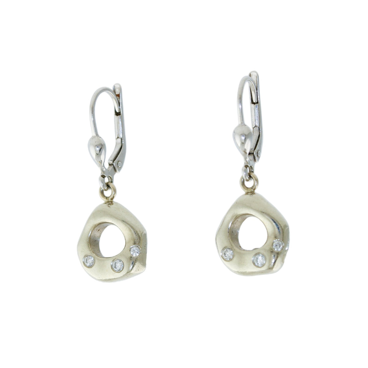 14k White Gold x Diamond Dangle Earrings - Kingdom Jewelry